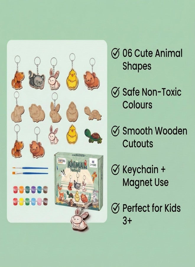 HOBBY INDIA DIY Keychain Fridge Magnet Painting Kit for Kids & Adult | Creative Art & Craft Set Gift for Girls & Boys | Cute Resin Activity Key Chain Making | Fun Birthday & Home Decor (Animal) - Image 3